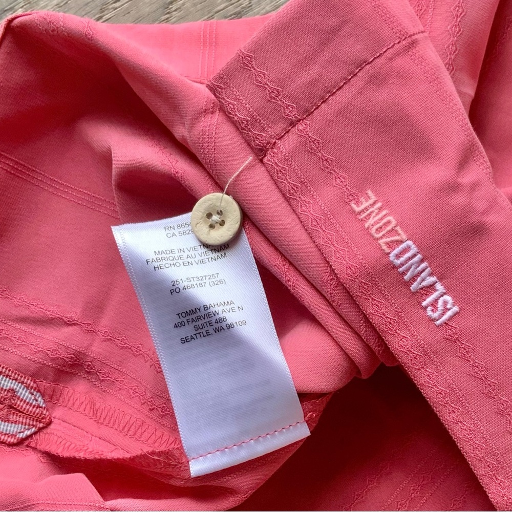Tommy Bahama Coral Pink Short Sleeve Button-Down Shirt - Picture 5 of 15